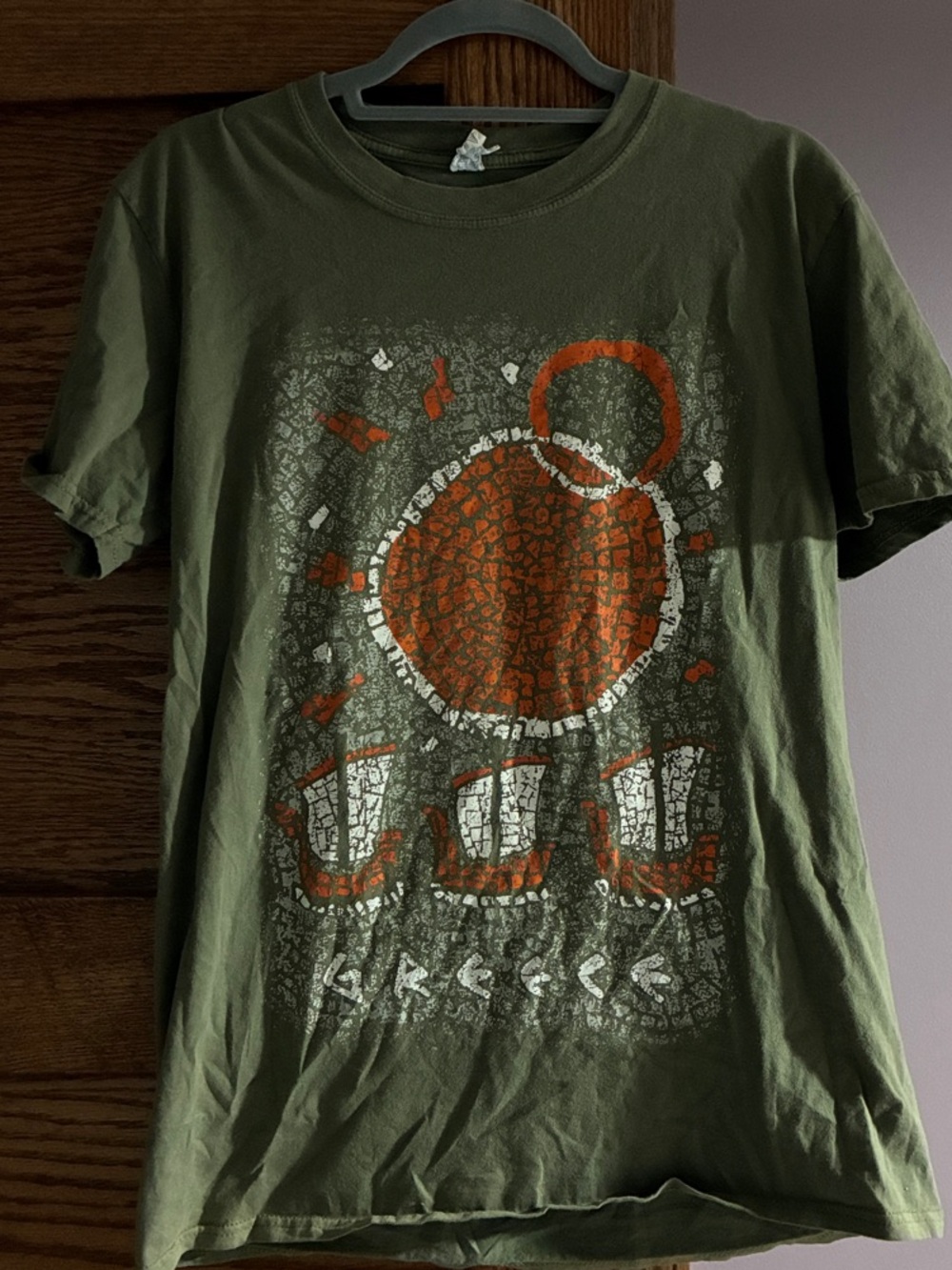 Olive Green “Greece” Graphic T-Shirt